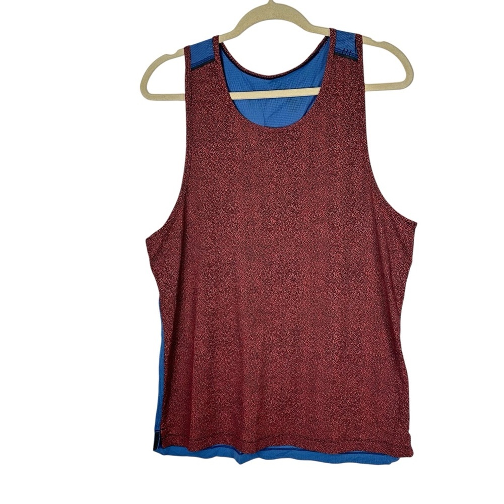 Lululemon Red Blue Metal Vent Tank Top Men's Large Breathable Gymcore Gorpcore